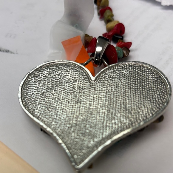 Colorful Gemstone Heart Necklace - NWOT - Picture 5 of 8